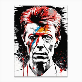 David Bowie Portrait Ink Painting (18) Canvas Print