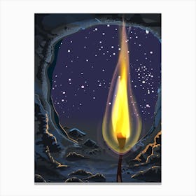 Candle In A Cave Canvas Print