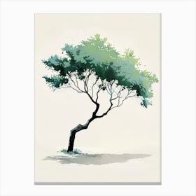 Ash Tree Pixel Illustration 3 Canvas Print