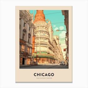 The Chicago Theatre Chicago Travel Poster Canvas Print