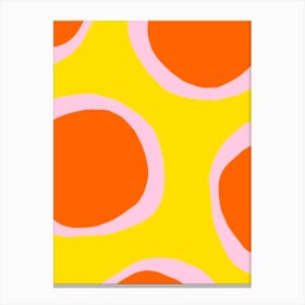 Orange And Pink Circles Canvas Print