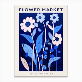 Blue Flower Market Poster Lily Of The Valley 2 Canvas Print