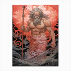  An Illustration Of Poseidon In The Style Of Neoclassicism 1 Canvas Print