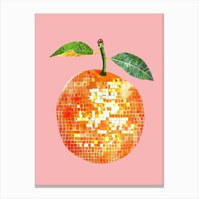 Disco Ball Orange Pink Art Disco Poster Trendy Aesthetic Art Food Kitchen Canvas Print