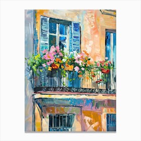 Balcony Painting In Barcelona 5 Canvas Print