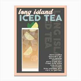 Brown Long Island Iced Tea Cocktail Canvas Print