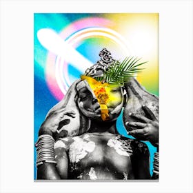 Afrofuturist collage African art comic space Canvas Print