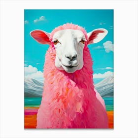 Pink Sheep animal Canvas Print