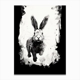 Rabbit Prints Black And White Ink 2 Canvas Print