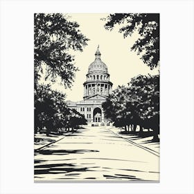 Duotone Illustration The Austin Texas State Capitol Austin Texas 1 Canvas Print