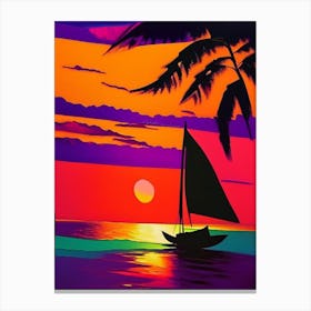 Matisse Inspired Beach Sunset Canvas Print
