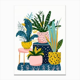 Plant Pots Illustration Canvas Print