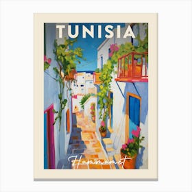Hammamet Tunisia 1 Fauvist Painting  Travel Poster Canvas Print