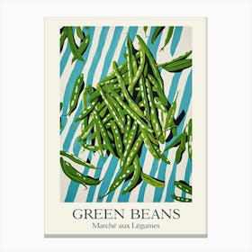 Marche Aux Legumes Green Beans Summer Illustration 4 Canvas Print
