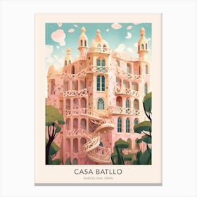 The Casa Batllo Barcelona Spain Travel Poster Canvas Print