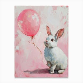 Cute Arctic Hare 1 With Balloon Canvas Print