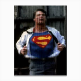 Superman Clark Kent In Style Dots Canvas Print