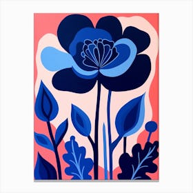 Blue Flower Illustration Tulip 1 Canvas Print