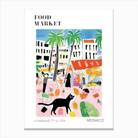 The Food Market In Monaco 1 Illustration Poster Canvas Print