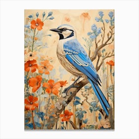 Blue Jay 1 Detailed Bird Painting Canvas Print