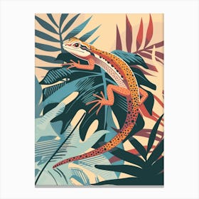 Modern Abstract Lizard Illustration 2 Canvas Print