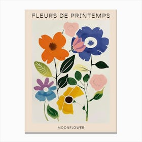 Spring Floral French Poster  Moonflower 2 Canvas Print