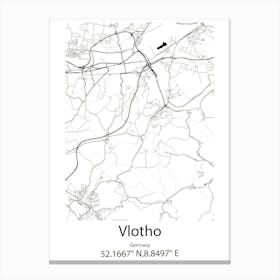 Vlotho,Germany Minimalist Map Canvas Print