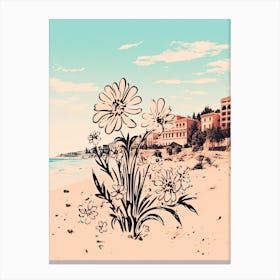 French Riviera, Flower Collage 3 Canvas Print