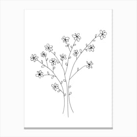 Tree With Flowers hand drawing minimalist line art Leinwandbilder