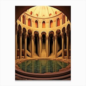 Basilica Cistern Yerebatan Sarnc Modern Pixel Art 3 Canvas Print