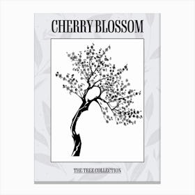 Cherry Blossom Tree Simple Geometric Nature Stencil 11 Poster Canvas Print