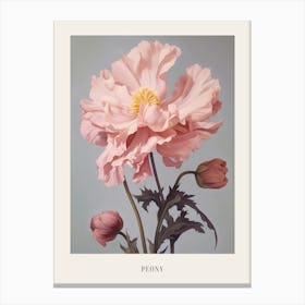 Floral Illustration Peony 1 Poster Canvas Print