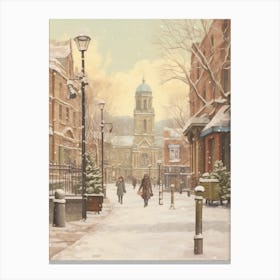 Vintage Winter Illustration Nottingham United Kingdom 2 Canvas Print