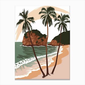 Palm Trees On The Beach 18 Canvas Print