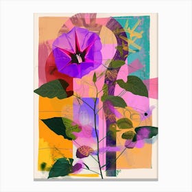 Morning Glory 8 Neon Flower Collage Canvas Print