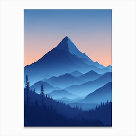 Misty Mountains Vertical Composition In Blue Tone 16 Canvas Print