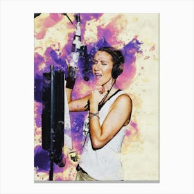 Smudge Of Portrait Celine Dion In Recording Studio Canvas Print