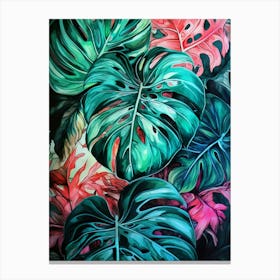 Monstera Leaves nature flora Canvas Print
