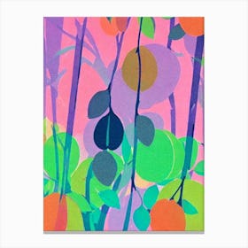 Olive 1 Risograph Retro Poster Fruit Canvas Print