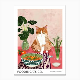 Foodie Cats Co Cat And Soup Canvas Print