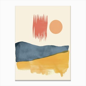 Golden Echoes In Modernist Harmony Mid Century Style Canvas Print