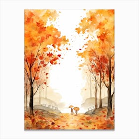 Cute Autumn Fall Scene 56 Canvas Print