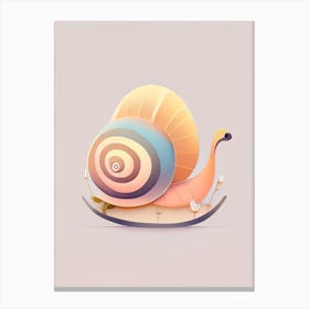 Snail Looking At A Snail Illustration Canvas Print