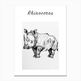 B&W Rhinoceros Poster Canvas Print