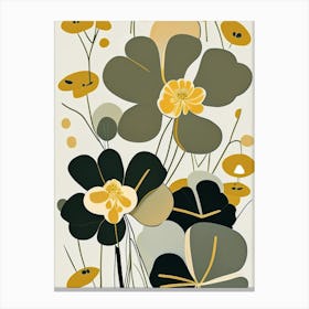 Marsh Marigold Wildflower Modern Muted Colours 2 Canvas Print