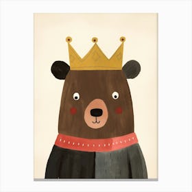 Little Brown Bear 4 Wearing A Crown Canvas Print
