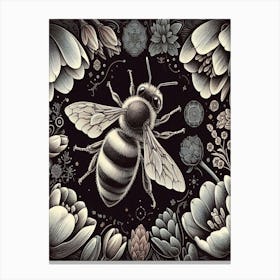 Bees And Flowers 5 Canvas Print