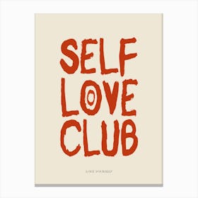 Self Love Club Red Print Canvas Print