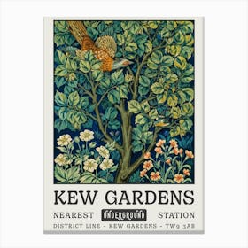 William Morris Kew Gardens Pheasant Canvas Print