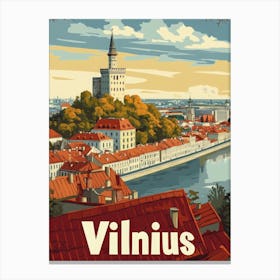 Aihrgdesign A Vintage Travel Poster Of Vilnius 5 Toile